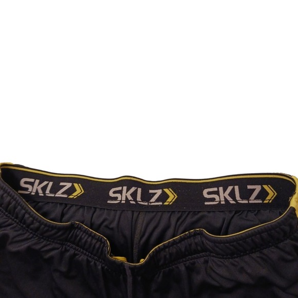 SKLZ Athletic Long Shorts Men's Size Large BLACK & YELLOW Pockets Basketball - Picture 5 of 8